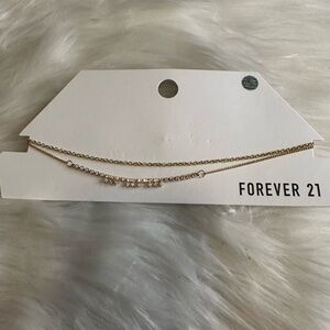 💥10/$10 Forever 21 Gold Chain Necklace with Crystal Accents